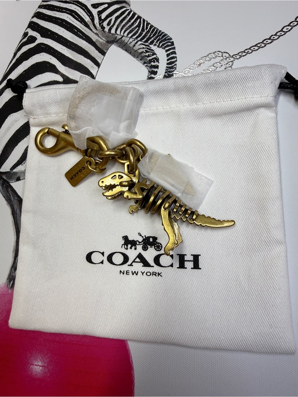 Coach REXY *NWOT* Skeleton Bag Charm in Brass - Picture 4 of 4
